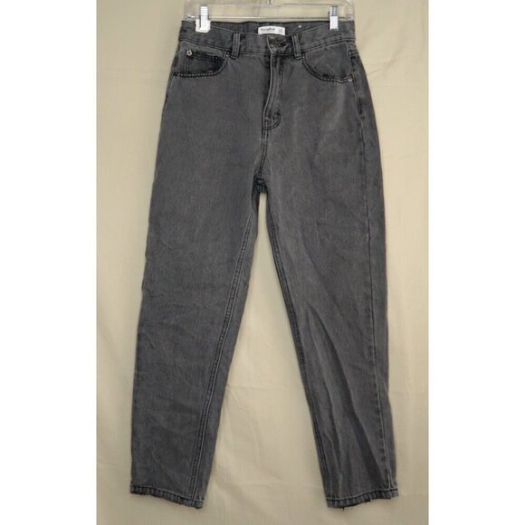 Pull&Bear Denim - Pull & Bear High Waist Mom Jeans Gray Denim Cotton Straight Leg Women's Size 6